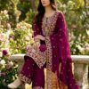 Wine Organza Silk With Sequence Work Salwar Suit