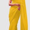 Yellow Georgette Embroidery Dual Sequence Saree