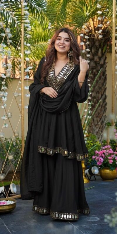 RTC 5942 Black in Black Cosmos Mirror Work & Lace Work Salwar Suit . Special Price ₹2549. Delivery 4-6 Working Days. Shop now. | Jump Suits, Tops & Bottoms, Track Suits, Trendy Wear, Salwar suit, Designer Suits, Casual Suits, Creative suits, Palazzo Suits, Party Wear Suits, Patiala Suits, Straight Suits