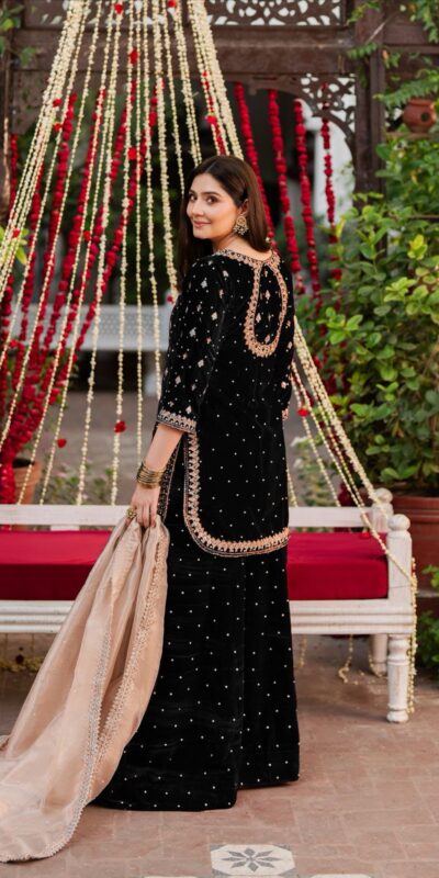 KD 1536 Black Viscose Velvet Thread Sequence Work Salwar Suit Wedding, Party, Festive, Events, Special Price ₹2399. Delivery 4-6 Working Days. Shop now. | Jump Suits, Tops & Bottoms, Track Suits, Trendy Wear, Salwar suit, Designer Suits, Casual Suits, Creative suits, Palazzo Suits, Party Wear Suits, Patiala Suits, Straight Suits
