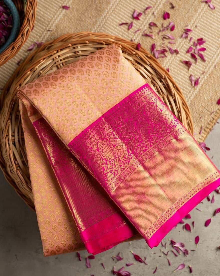 Cream Soft Lichi Silk Border Lace Work Saree - Image 4