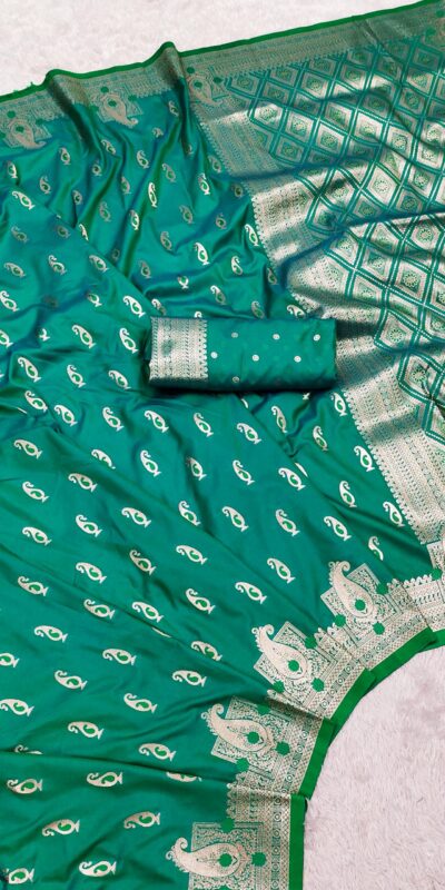 MB 41 Firozi Color Green Banarasi Silk Zari Weaving Saree . Wedding, Party, Festive, Available at ₹1849 only. Delivery 4-6 Working Days. Shop now. | Sarees, Bollywood Sarees, Creative Sarees, Designer Sarees, Embroidered Sarees, Ethnic Saree, Modern Digital sarees, Party Wear Sarees