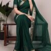 YNF 7911 Green Poly Shimmer Saree Perfect for Wedding, Party, Ganesh Chaturthi, Bridal Wear, Temple Visit –. Available at ₹1499 only. Delivery 4-6 Workin | Sarees, Bollywood Sarees, Creative Sarees, Designer Sarees, Embroidered Sarees, Ethnic Saree, Modern Digital sarees, Party Wear Sarees
