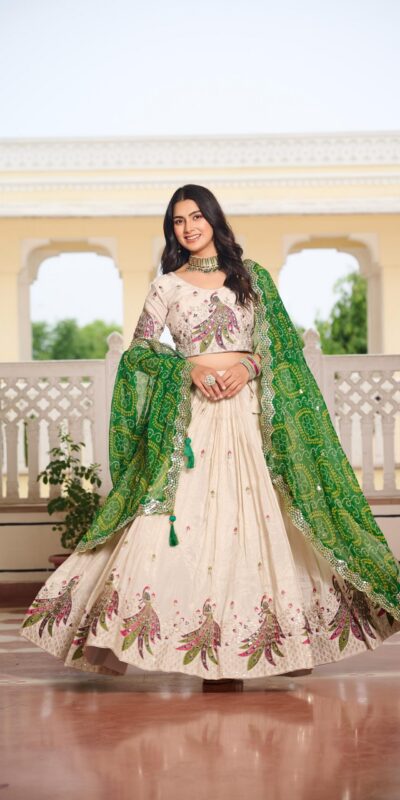 Ram 102 Green Color Pure Tissue silk Lehenga Choli with Embroidery Work. Grab it for ₹3249. Delivery 4-6 Working Days. Shop now. | Lehenga, Bollywood Lehenga, Creative Lehenga, Designer Lehenga, Embroidered Lehenga, Party Wear Lehenga
