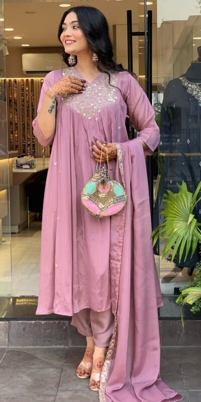 MF 819 Lavender Color Cotton Silk Salwar Suit with Mirror Work. Affordable Price ₹1699. Delivery 4-6 Working Days. Shop now. | Jump Suits, Salwar suit, Designer Suits, Casual Suits, Creative suits, Palazzo Suits, Party Wear Suits, Patiala Suits, Straight Suits