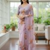 Lavender TB Organza Digital Print Saree