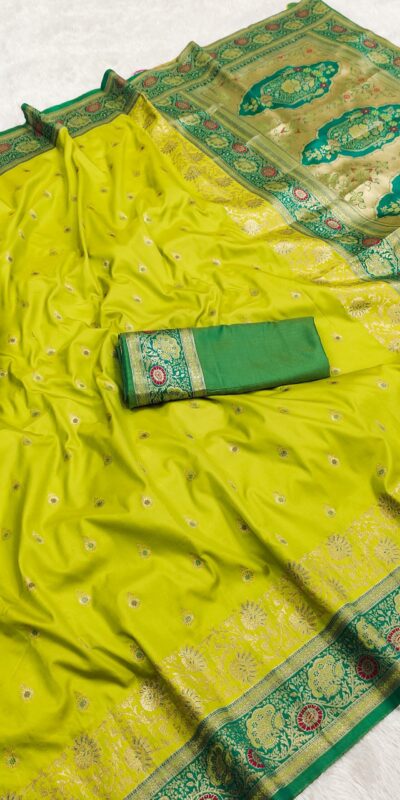 MB 3315 Lemon Yellow Color Banarasi Silk Gold Zari Border Saree . Wedding, Party, Festive, Available at ₹2049 only. Delivery 4-6 Working Days. Shop now. | Sarees, Bollywood Sarees, Creative Sarees, Designer Sarees, Embroidered Sarees, Ethnic Saree, Modern Digital sarees, Party Wear Sarees
