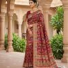 MS 546 Maroon in Color Banarasi Silk Zari Work All Over Saree . Available at ₹1649 only. Delivery 4-6 Working Days. Shop now. | Sarees, Bollywood Sarees, Creative Sarees, Designer Sarees, Embroidered Sarees, Ethnic Saree, Modern Digital sarees, Party Wear Sarees
