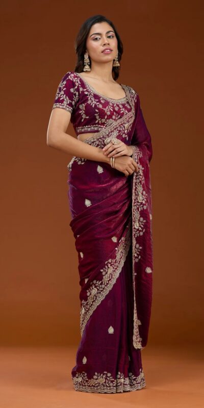 E BT 438 Maroon in Fandy Satin Silk mbroidery Work & Zari Work Saree. Special Price ₹1949. Delivery 4-6 Working Days. Shop now. | Sarees, Bollywood Sarees, Creative Sarees, Designer Sarees, Embroidered Sarees, Ethnic Saree, Modern Digital sarees, Party Wear Sarees