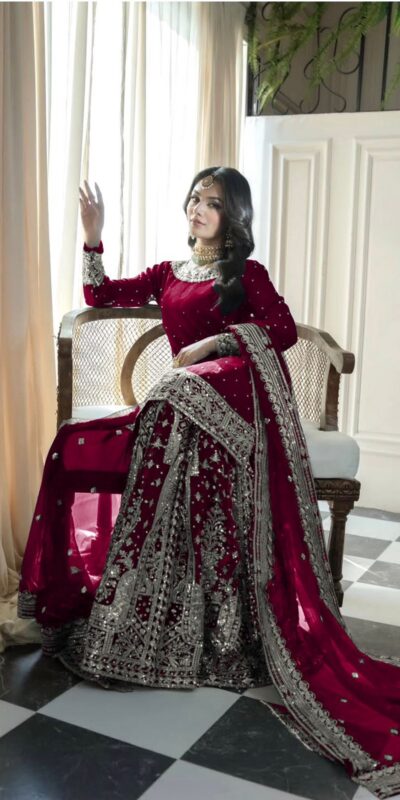 SSR 502 Maroon Faux Georgette Salwar Suit Perfect for Wedding, Party, Onam, Cultural Events, Diwali – . Festive Deal ₹2499. Delivery 4-6 Working Days | Jump Suits, Tops & Bottoms, Track Suits, Trendy Wear, Salwar suit, Designer Suits, Casual Suits, Creative suits, Palazzo Suits, Party Wear Suits, Patiala Suits, Straight Suits