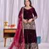 ND 5054 Maroon Embroidery Work Salwar Suit in Maroon Viscous Velvet. Available at ₹2449 only. Delivery 4-6 Working Days. Shop now. | Jump Suits, Tops & Bottoms, Track Suits, Trendy Wear, Salwar suit, Designer Suits, Casual Suits, Creative suits, Palazzo Suits, Party Wear Suits, Patiala Suits, Straight Suits