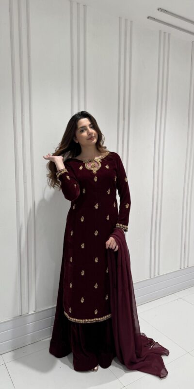 LG 2033 Maroon Color Velvet Embroidery Work Salwar Suit . Wedding, Party, Festive, Events, Available at ₹1949 only. Delivery 4-6 Working Days. Shop now. | Jump Suits, Tops & Bottoms, Track Suits, Trendy Wear, Salwar suit, Designer Suits, Casual Suits, Creative suits, Palazzo Suits, Party Wear Suits, Patiala Suits, Straight Suits