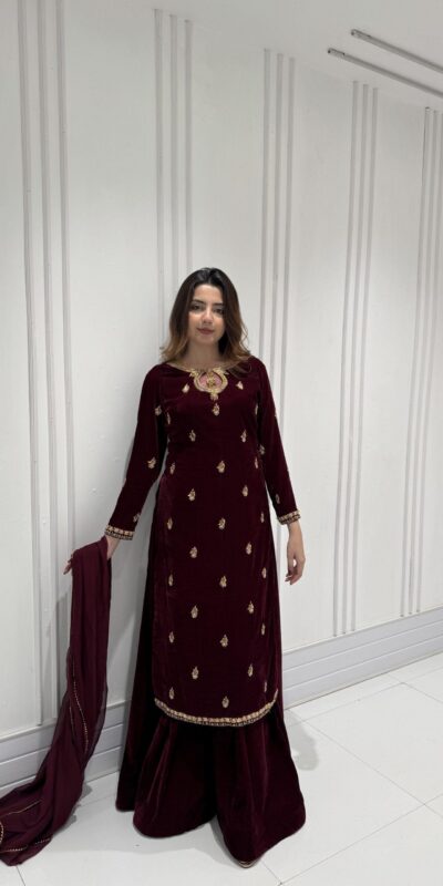 LG 2033 Maroon Color Velvet Embroidery Work Salwar Suit . Wedding, Party, Festive, Events, Available at ₹1949 only. Delivery 4-6 Working Days. Shop now. | Jump Suits, Tops & Bottoms, Track Suits, Trendy Wear, Salwar suit, Designer Suits, Casual Suits, Creative suits, Palazzo Suits, Party Wear Suits, Patiala Suits, Straight Suits