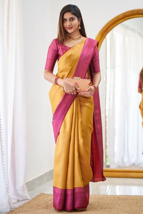 Mustered Lichi Silk Jacquard Work Saree