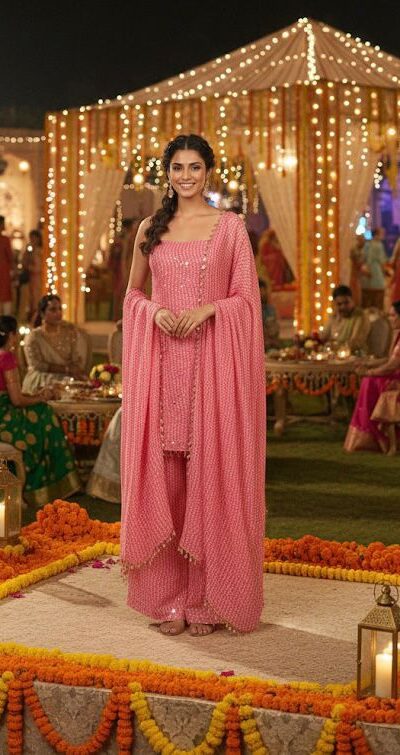 BD 1803 Peach Faux Georgette Salwar Suit with Sequins Work & Mirror Work. Exclusive Offer ₹1999. Delivery 4-6 Working Days. Shop now. | Jump Suits, Tops & Bottoms, Track Suits, Trendy Wear, Salwar suit, Designer Suits, Casual Suits, Creative suits, Palazzo Suits, Party Wear Suits, Patiala Suits, Straight Suits