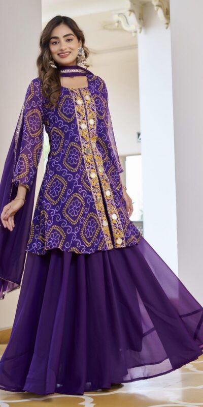 Ram 148 Purple in Georgette Badhani print Embroidery Work & Mirror Work Salwar Suit . Exclusive Offer ₹2149. Delivery 4-6 Working Days. Shop now. | Jump Suits, Tops & Bottoms, Track Suits, Trendy Wear, Salwar suit, Designer Suits, Casual Suits, Creative suits, Palazzo Suits, Party Wear Suits, Patiala Suits, Straight Suits
