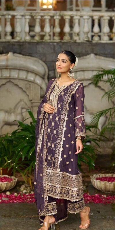 ZSR 3153 Purple in Color Pure Chinnon Embroidery Work Salwar Suit. Special Price ₹2149. Delivery 4-6 Working Days. Shop now. | Jump Suits, Tops & Bottoms, Track Suits, Trendy Wear, Salwar suit, Designer Suits, Casual Suits, Creative suits, Palazzo Suits, Party Wear Suits, Patiala Suits, Straight Suits