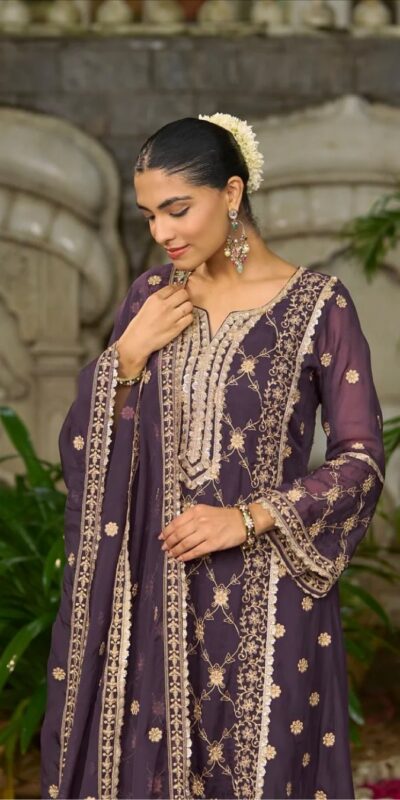 ZSR 3153 Purple in Color Pure Chinnon Embroidery Work Salwar Suit. Special Price ₹2149. Delivery 4-6 Working Days. Shop now. | Jump Suits, Tops & Bottoms, Track Suits, Trendy Wear, Salwar suit, Designer Suits, Casual Suits, Creative suits, Palazzo Suits, Party Wear Suits, Patiala Suits, Straight Suits
