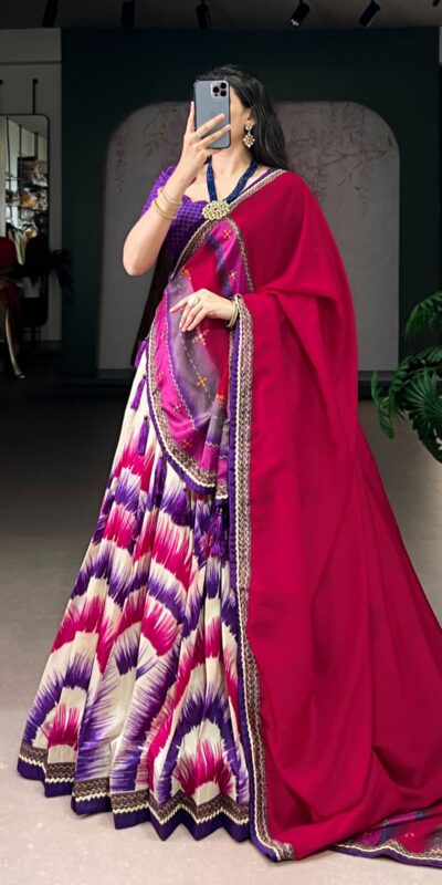 LNB 1247 Purple Color Taser Silk Printed Lehenga Choli Wedding, Party, Festive, Events Etc. Delivery 4-6 Working Days Rs 2849 | Lehenga, Bollywood Lehenga, Creative Lehenga, Designer Lehenga, Embroidered Lehenga, Party Wear Lehenga