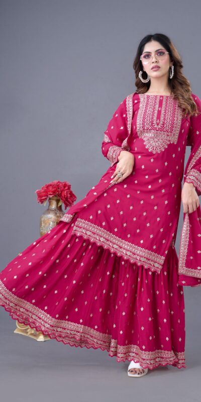 ZF 5006 Rani Pink Color Chinon Silk Sequence Work Salwar Suit Casual, Wedding, Festive, Events . Expected Delivery 4-6 Working Days @2149/- only | Jump Suits, Salwar suit, Designer Suits, Casual Suits, Creative suits, Palazzo Suits, Party Wear Suits, Patiala Suits, Straight Suits