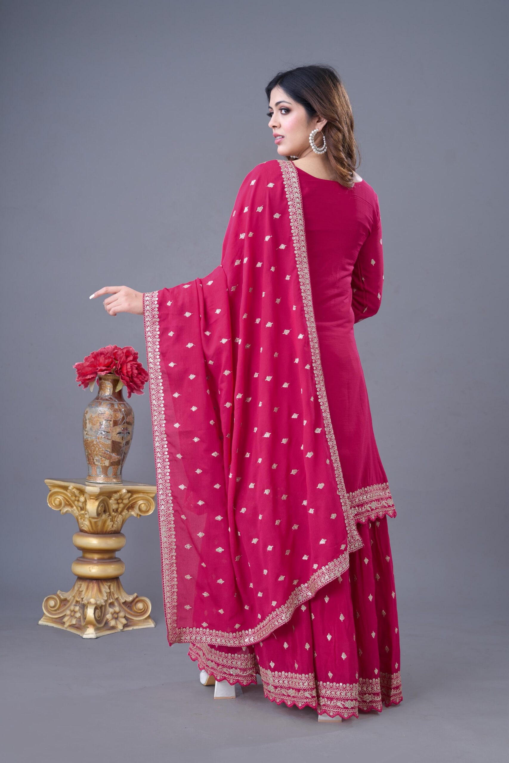 ZF 5006 Rani Pink Color Chinon Silk Sequence Work Salwar Suit Casual, Wedding, Festive, Events . Expected Delivery 4-6 Working Days @2149/- only | Jump Suits, Salwar suit, Designer Suits, Casual Suits, Creative suits, Palazzo Suits, Party Wear Suits, Patiala Suits, Straight Suits