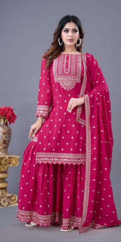 ZF 5006 Rani Pink Color Chinon Silk Sequence Work Salwar Suit Casual, Wedding, Festive, Events . Expected Delivery 4-6 Working Days @2149/- only | Jump Suits, Salwar suit, Designer Suits, Casual Suits, Creative suits, Palazzo Suits, Party Wear Suits, Patiala Suits, Straight Suits