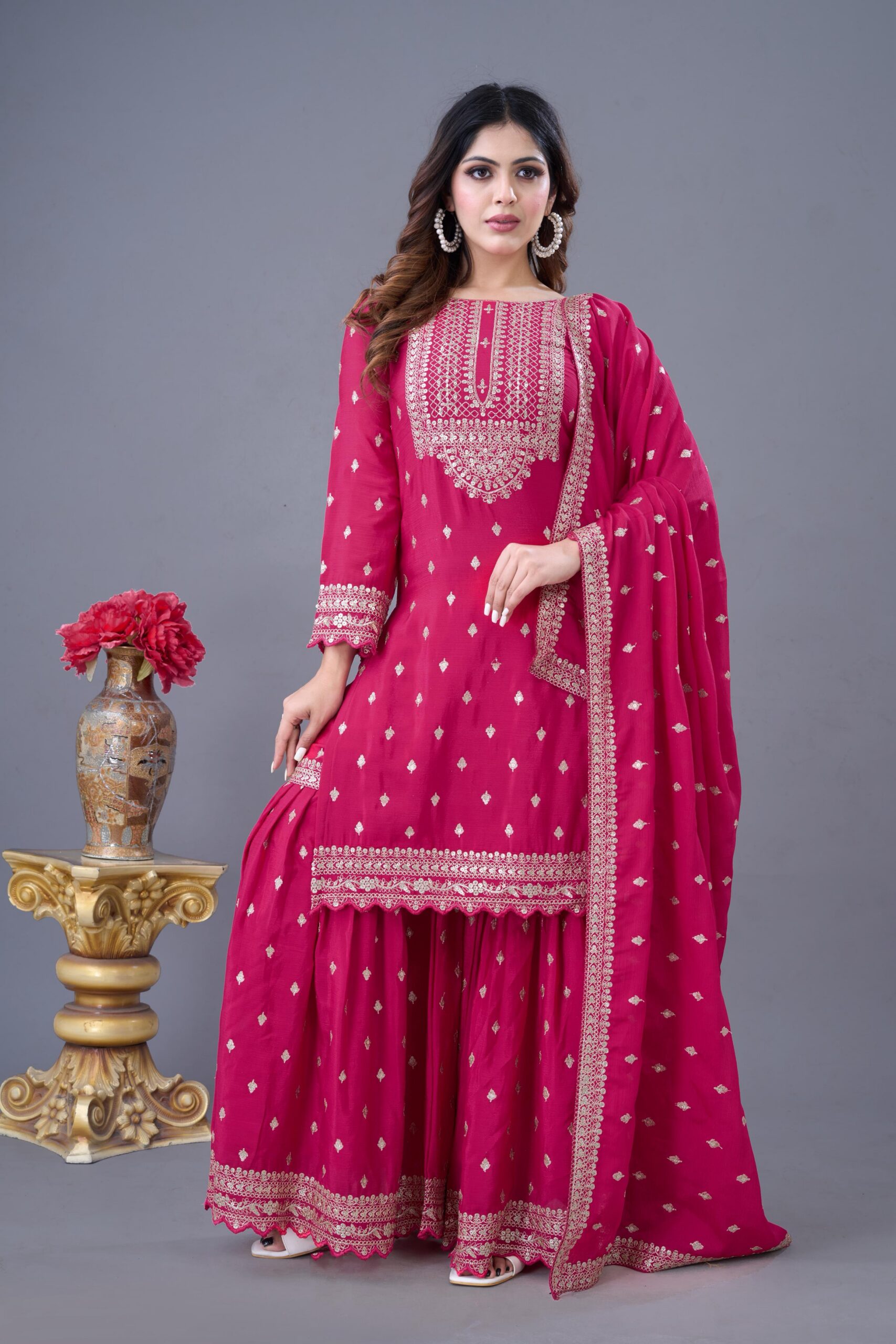 ZF 5006 Rani Pink Color Chinon Silk Sequence Work Salwar Suit Casual, Wedding, Festive, Events . Expected Delivery 4-6 Working Days @2149/- only | Jump Suits, Salwar suit, Designer Suits, Casual Suits, Creative suits, Palazzo Suits, Party Wear Suits, Patiala Suits, Straight Suits