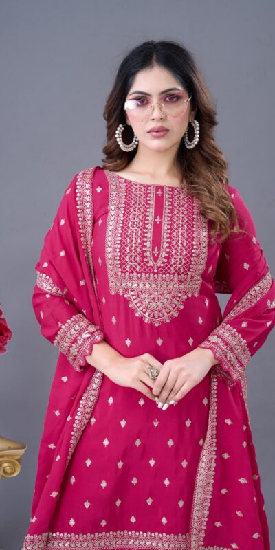 ZF 5006 Rani Pink Color Chinon Silk Sequence Work Salwar Suit Casual, Wedding, Festive, Events . Expected Delivery 4-6 Working Days @2149/- only | Jump Suits, Salwar suit, Designer Suits, Casual Suits, Creative suits, Palazzo Suits, Party Wear Suits, Patiala Suits, Straight Suits