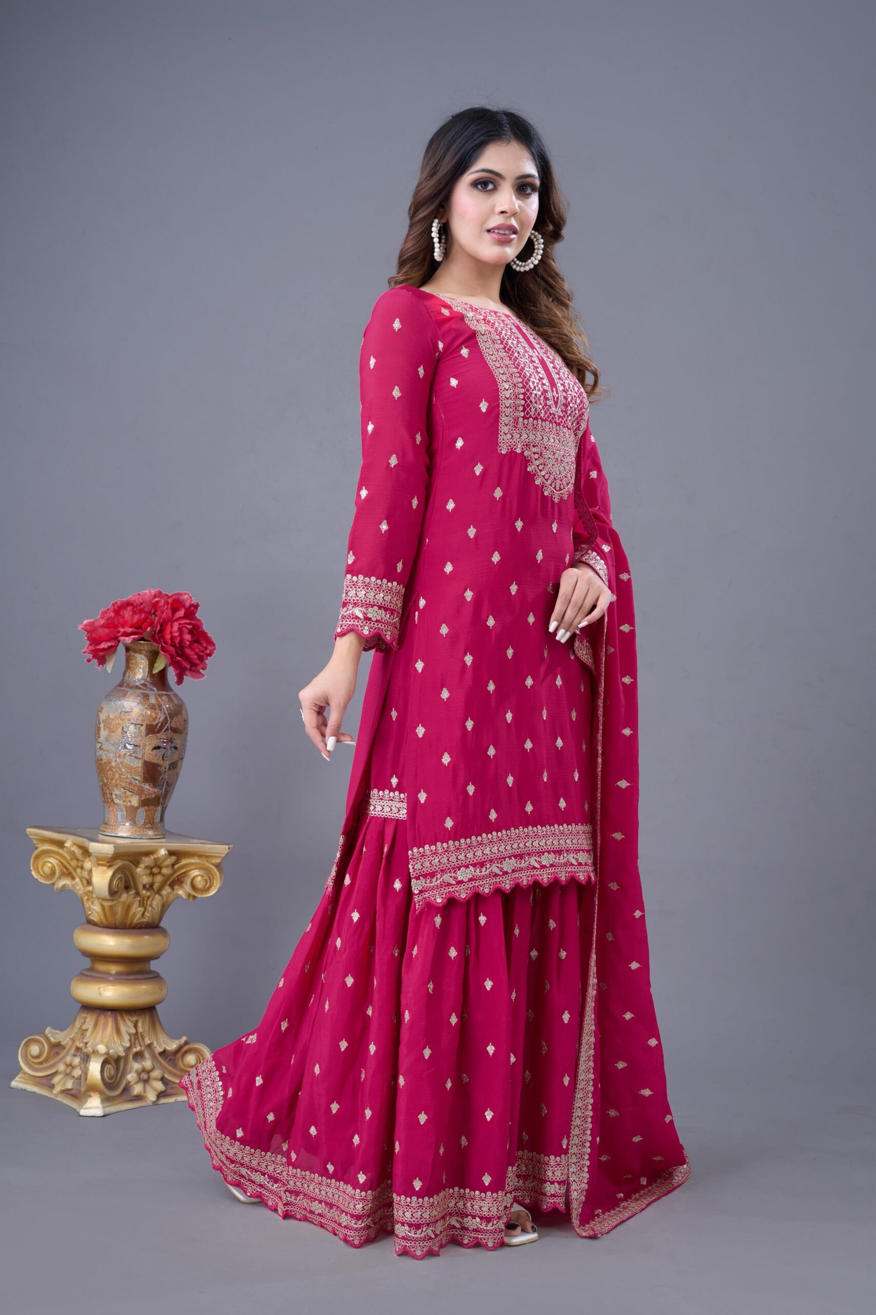 ZF 5006 Rani Pink Color Chinon Silk Sequence Work Salwar Suit Casual, Wedding, Festive, Events . Expected Delivery 4-6 Working Days @2149/- only | Jump Suits, Salwar suit, Designer Suits, Casual Suits, Creative suits, Palazzo Suits, Party Wear Suits, Patiala Suits, Straight Suits