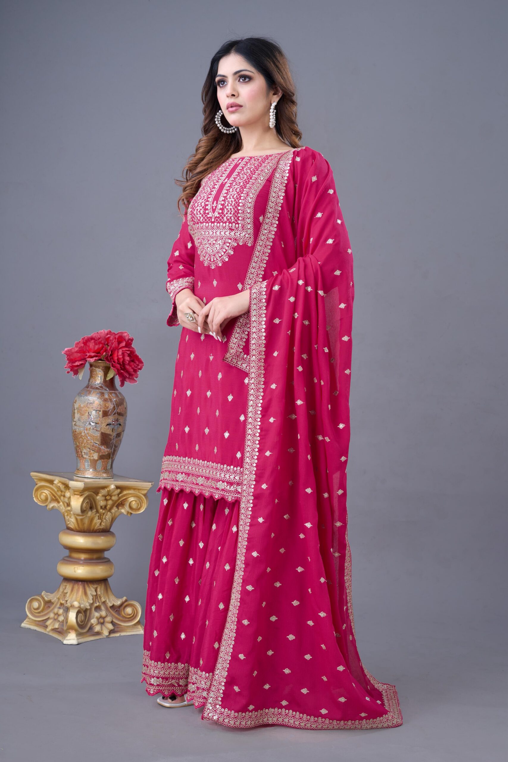 ZF 5006 Rani Pink Color Chinon Silk Sequence Work Salwar Suit Casual, Wedding, Festive, Events . Expected Delivery 4-6 Working Days @2149/- only | Jump Suits, Salwar suit, Designer Suits, Casual Suits, Creative suits, Palazzo Suits, Party Wear Suits, Patiala Suits, Straight Suits