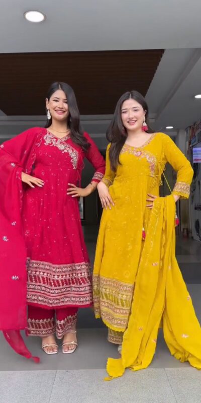 ST 1138 Red in Color Faux Georgette Embroidery Work Salwar Suit . Festive Deal ₹2099. Delivery 4-6 Working Days. Shop now. | Jump Suits, Tops & Bottoms, Track Suits, Trendy Wear, Salwar suit, Designer Suits, Casual Suits, Creative suits, Palazzo Suits, Party Wear Suits, Patiala Suits, Straight Suits