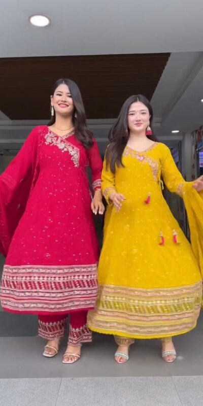 ST 1138 Red in Color Faux Georgette Embroidery Work Salwar Suit . Festive Deal ₹2099. Delivery 4-6 Working Days. Shop now. | Jump Suits, Tops & Bottoms, Track Suits, Trendy Wear, Salwar suit, Designer Suits, Casual Suits, Creative suits, Palazzo Suits, Party Wear Suits, Patiala Suits, Straight Suits