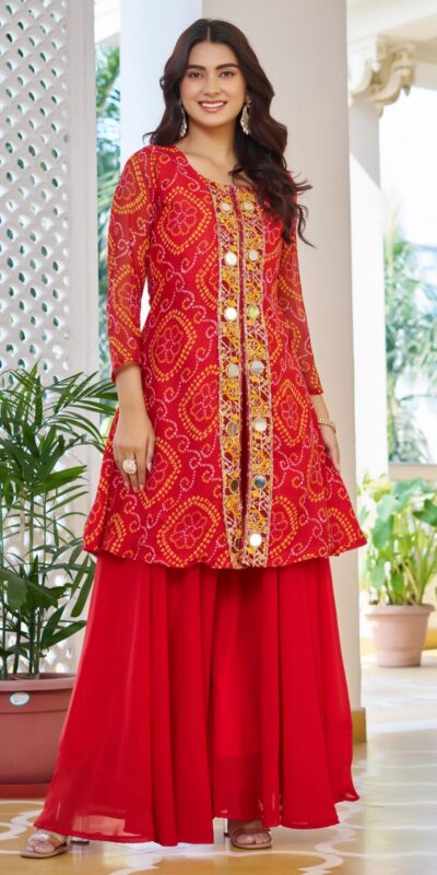 Ram 148 Red in Georgette Badhani print Embroidery Work & Mirror Work Salwar Suit . Exclusive Offer ₹2149. Delivery 4-6 Working Days. Shop now. | Jump Suits, Tops & Bottoms, Track Suits, Trendy Wear, Salwar suit, Designer Suits, Casual Suits, Creative suits, Palazzo Suits, Party Wear Suits, Patiala Suits, Straight Suits