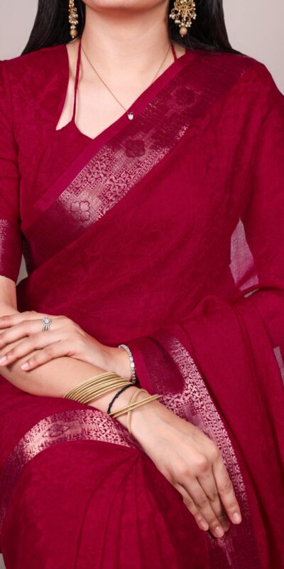 YNF 7911 Red Poly Shimmer Saree Perfect for Wedding, Party, Ganesh Chaturthi, Bridal Wear, Temple Visit –. Available at ₹1499 only. Delivery 4-6 Workin | Sarees, Bollywood Sarees, Creative Sarees, Designer Sarees, Embroidered Sarees, Ethnic Saree, Modern Digital sarees, Party Wear Sarees