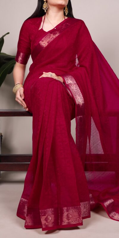 YNF 7911 Red Poly Shimmer Saree Perfect for Wedding, Party, Ganesh Chaturthi, Bridal Wear, Temple Visit –. Available at ₹1499 only. Delivery 4-6 Workin | Sarees, Bollywood Sarees, Creative Sarees, Designer Sarees, Embroidered Sarees, Ethnic Saree, Modern Digital sarees, Party Wear Sarees