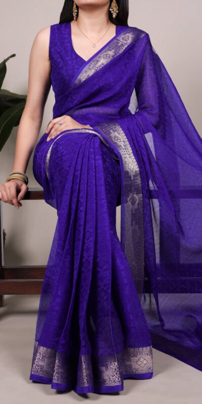 YNF 7911 Royal Blue Poly Shimmer Saree Perfect for Wedding, Party, , Bridal Wear, Temple Visit –. Available at ₹1499 only. Delivery 4-6 Working | Sarees, Bollywood Sarees, Creative Sarees, Designer Sarees, Embroidered Sarees, Ethnic Saree, Modern Digital sarees, Party Wear Sarees