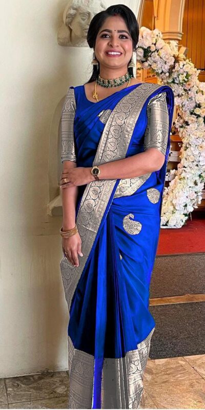 KPR 145 Royal Blue Soft Lichi Silk Jacquard Work All Over Saree for Wedding, Party, Family Gatherings,, Pongal Introductory Price ₹1299. Delivery 4-6 Worki | Sarees, Bollywood Sarees, Creative Sarees, Designer Sarees, Embroidered Sarees, Ethnic Saree, Modern Digital sarees, Party Wear Sarees