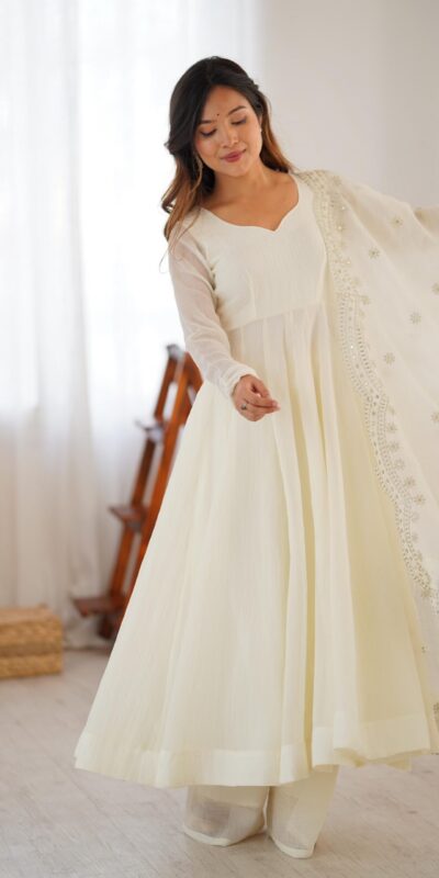 SSR 5006 White Fandy Silk Gown Perfect for Wedding, Party, Pongal, Traditional Day, Baby Shower – . Get it for ₹1999. Delivery 4-6 Working Days. Shop | Gowns, Bollywood Gowns, Creative Gowns, Designer Gowns, Embroidered Gowns, Party Wear Gowns