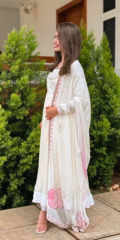 ZF 426 White Georgette Gown Perfect for Wedding, Party, Eid, Festival Celebrations, Haldi – . Introductory Price ₹1849. Delivery 4-6 Working Days. | Gowns, Bollywood Gowns, Creative Gowns, Designer Gowns, Embroidered Gowns, Party Wear Gowns