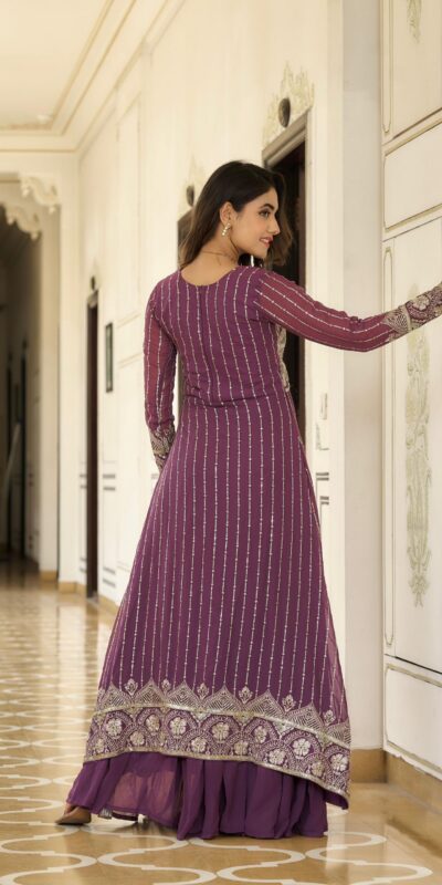 Ram 048 Wine Fox Georgette Lehenga Choli with Embroidery Work. Available at ₹2599 only. Delivery 4-6 Working Days. Shop now. | Lehenga, Bollywood Lehenga, Creative Lehenga, Designer Lehenga, Embroidered Lehenga, Party Wear Lehenga