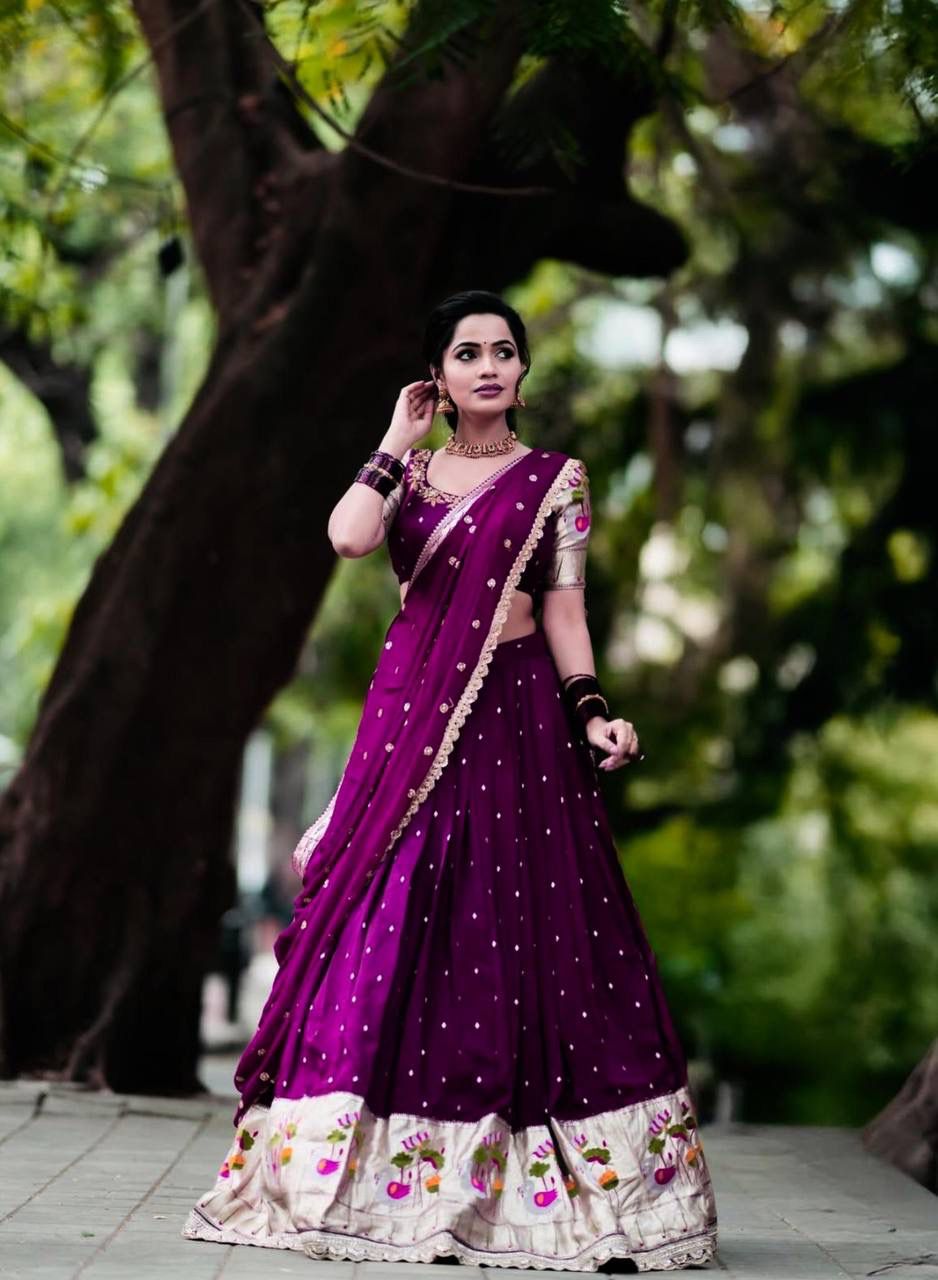 Wine Georgette Sequence Work Lehenga Choli