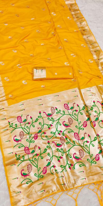 MB 389 Yellow Soft Paithani Silk Saree with Lace Work & Zari Work. Affordable Price ₹2049. Delivery 4-6 Working Days. Shop now. | Sarees, Bollywood Sarees, Creative Sarees, Designer Sarees, Embroidered Sarees, Ethnic Saree, Modern Digital sarees, Party Wear Sarees