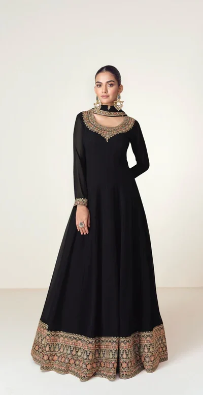 FC 10128 Black Color Blooming Georgette Embroidery Work Salwar Suit . Introductory Price ₹3449. Delivery 4-6 Working Days. Shop now. | Jump Suits, Salwar suit, Designer Suits, Casual Suits, Creative suits, Palazzo Suits, Party Wear Suits, Patiala Suits, Straight Suits