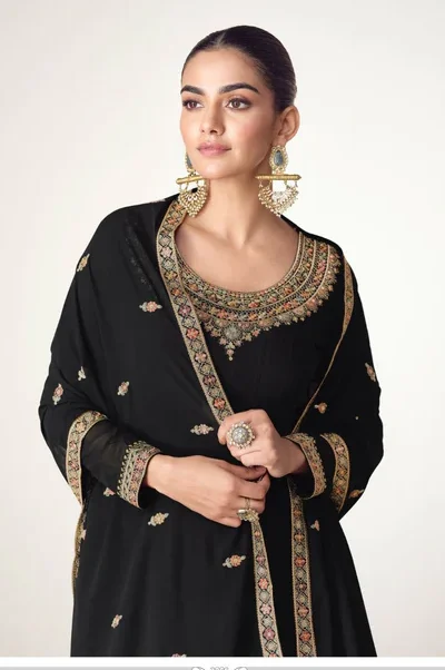 FC 10128 Black Color Blooming Georgette Embroidery Work Salwar Suit . Introductory Price ₹3449. Delivery 4-6 Working Days. Shop now. | Jump Suits, Salwar suit, Designer Suits, Casual Suits, Creative suits, Palazzo Suits, Party Wear Suits, Patiala Suits, Straight Suits