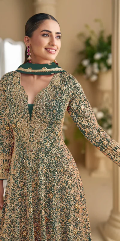 FC 5807 Green Color Georgette Thread Sequence Work Salwar Suit . Introductory Price ₹3649. Delivery 4-6 Working Days. Shop now. | Jump Suits, Salwar suit, Designer Suits, Casual Suits, Creative suits, Palazzo Suits, Party Wear Suits, Patiala Suits, Straight Suits