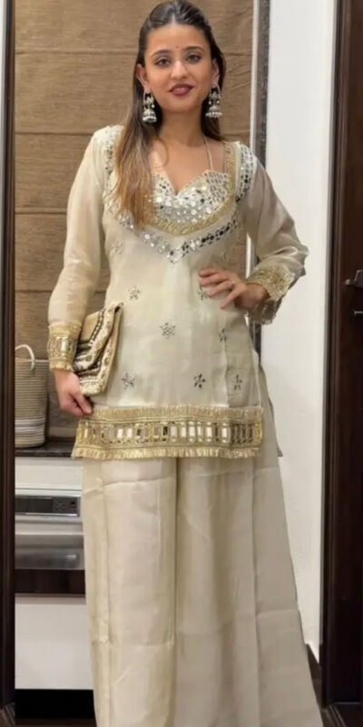 SRK 5326 Off White Fendy Silk Salwar Suit with Mirror Work & Lace Work. Affordable Price ₹2399. Delivery 4-6 Working Days. Shop now. | Jump Suits, Salwar suit, Designer Suits, Casual Suits, Creative suits, Palazzo Suits, Party Wear Suits, Patiala Suits, Straight Suits