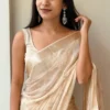 MS 505 Off White Viscose Satin Saree with Sequins Work & Embroidery Work. Special Price ₹1599. Delivery 4-6 Working Days. Shop now. | Sarees, Bollywood Sarees, Creative Sarees, Designer Sarees, Embroidered Sarees, Ethnic Saree, Modern Digital sarees, Party Wear Sarees