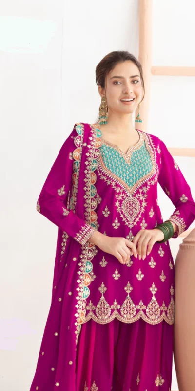 FC 725 Rani Pink Chinon Salwar Suit Perfect for Wedding, Party, Ethnic Day, Makar Sankranti, Cultural Events – . Best Price ₹3049. Delivery 4-6 Working | Jump Suits, Salwar suit, Designer Suits, Casual Suits, Creative suits, Palazzo Suits, Party Wear Suits, Patiala Suits, Straight Suits