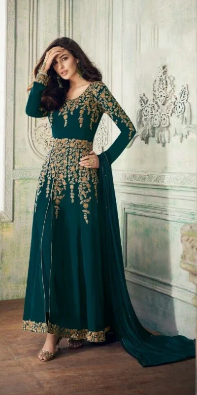 FC A 8204 Teal in Color Georgette Embroidery Work Salwar Suit . Introductory Price ₹2049. Delivery 4-6 Working Days. Shop now. | Jump Suits, Salwar suit, Designer Suits, Casual Suits, Creative suits, Palazzo Suits, Party Wear Suits, Patiala Suits, Straight Suits
