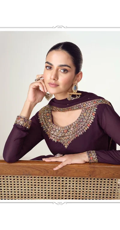 FC 10128 Wine Color Blooming Georgette Embroidery Work Salwar Suit . Introductory Price ₹3449. Delivery 4-6 Working Days. Shop now. | Jump Suits, Salwar suit, Designer Suits, Casual Suits, Creative suits, Palazzo Suits, Party Wear Suits, Patiala Suits, Straight Suits